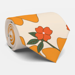 Orangefarbene Blume, Blumenmuster, Muster von Blum Krawatte