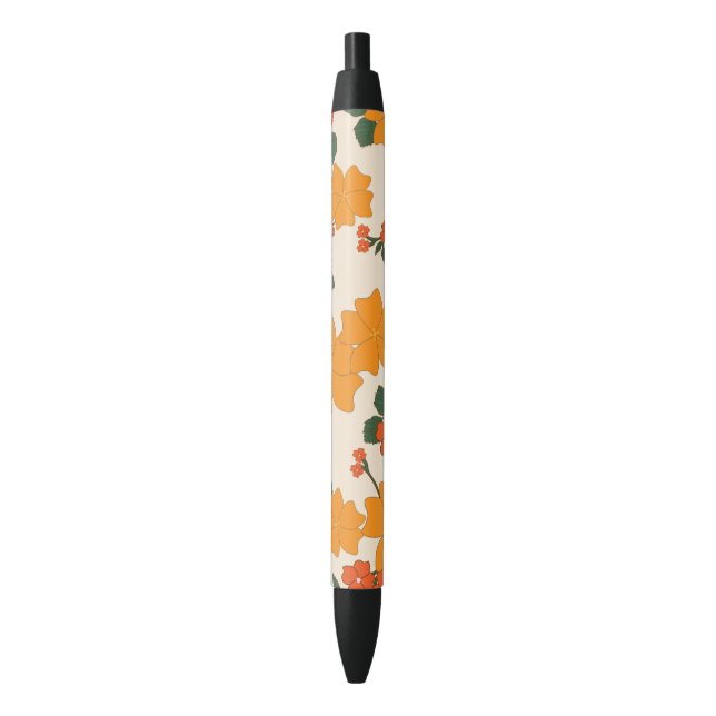 Orangefarbene Blume, Blumenmuster, Muster von Blum Kugelschreiber (Vorderseite Vertikal)
