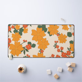 Orangefarbene Blume, Blumenmuster, Muster von Blum Schreibtischunterlage