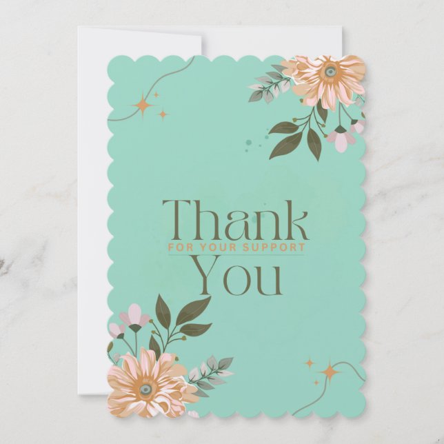 orangefarbene Blume, dankbare Karten (Vorderseite)