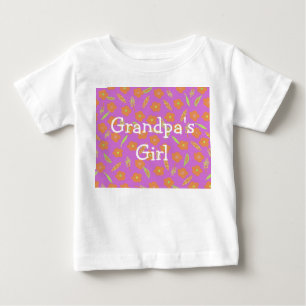 Orangefarbene Blume der Großmutter Personalisiert Baby T-shirt