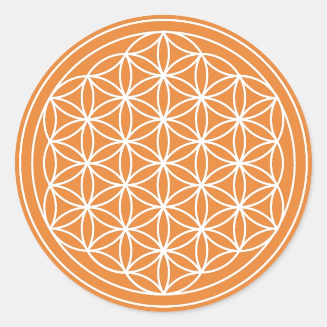 Orangefarbene Blume des Aufklebers Runder Aufkleber (Vorderseite)