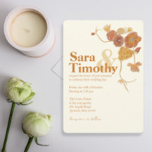 Orangefarbene Blume Einladungen für Hochzeiten