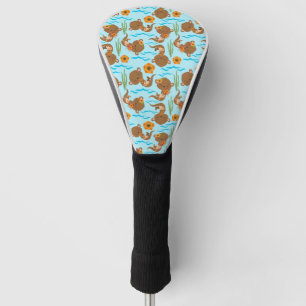 Orangefarbene Blume, Flora und Fauna Golf Headcover