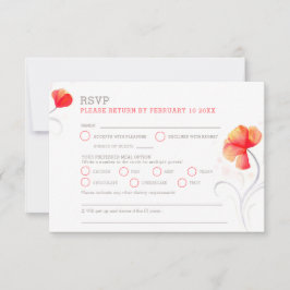 Orangefarbene Blume, graue, wirbelfarbene UAWG RSVP Karte