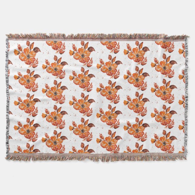 Orangefarbene Blume I Decke (Vorderseite)