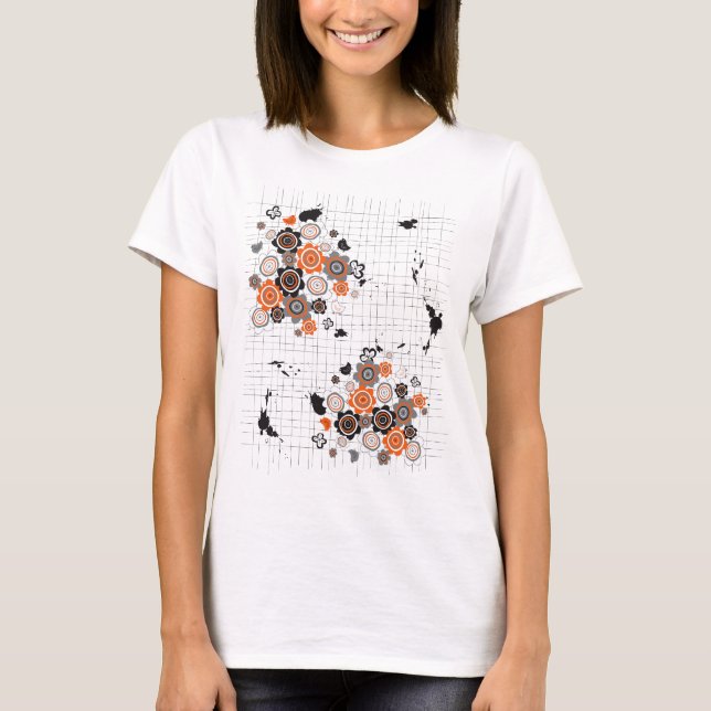Orangefarbene Blume Kichen Grunge Knöchel Kid T-Shirt (Vorderseite)