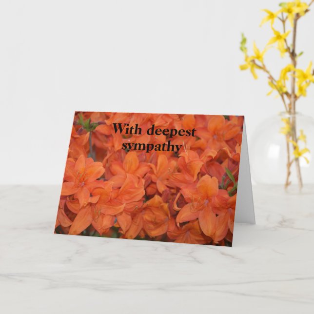 Orangefarbene Blume    - mit tiefstem Beileid Karte (Gelbe Blume)