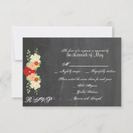 Orangefarbene Blume RSVP Karte