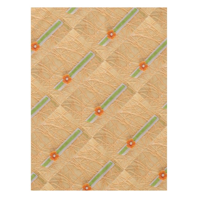 Orangefarbene Blume Tischdecke (Vorderseite)