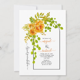 Orangefarbene Blume und Bogenfest Einladung