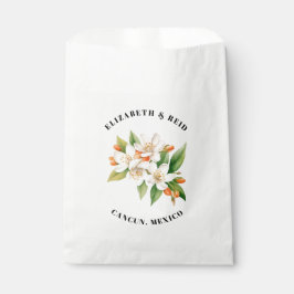 Orangefarbene Blüten & Jasminblüten Hochzeiten Geschenktütchen