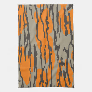 Orangefarbene Camouflage Bottomland Camouflage Mus Geschirrtuch