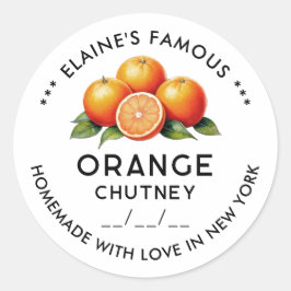 Orangefarbene Chutney-Konservierungsstoffe Runder Aufkleber