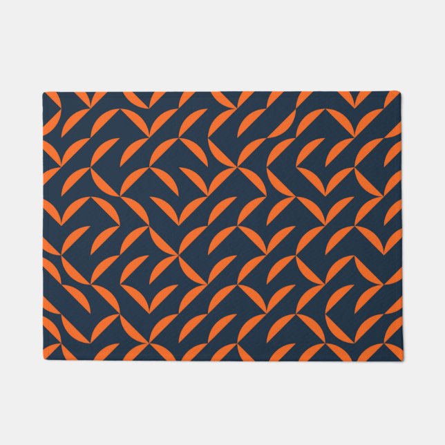 Orangefarbene, coole, moderne, trendige, gewölbte  fußmatte (Vorderseite)