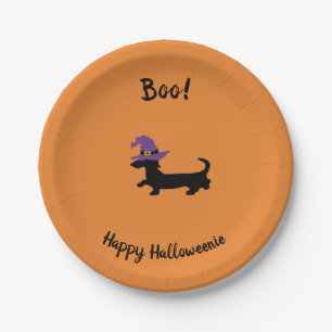 Orangefarbene Dackel Halloween Paper Teller