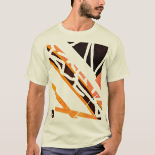 Orangefarbene, diagonale Formen Abstrakter MCM-Loo T-Shirt