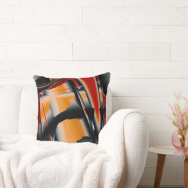 Orangefarbene digitale Farbvergrößerung Kissen