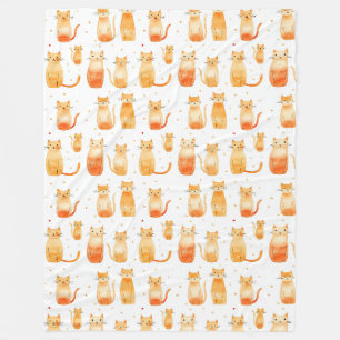 Orangefarbene Dosen und Katzen Mittlere Geschenktü Fleecedecke
