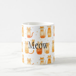 Orangefarbene Dosen und Katzen Mittlere Geschenktü Kaffeetasse