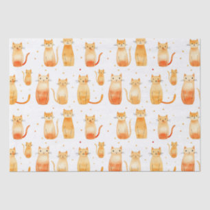 Orangefarbene Dosen und Katzen Mittlere Geschenktü Seidenpapier