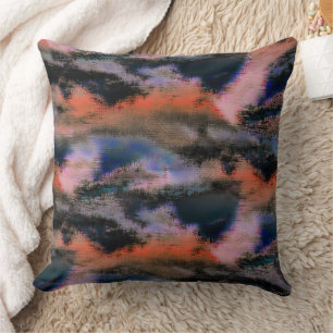 Orangefarbene dunkle Wolken Textur drizzed Offset Kissen