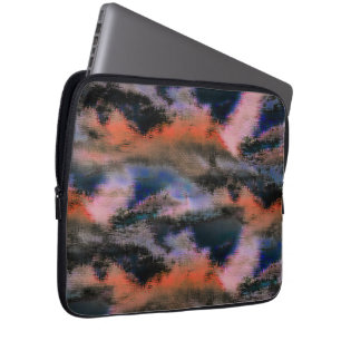 Orangefarbene dunkle Wolken Textur drizzed Offset Laptopschutzhülle