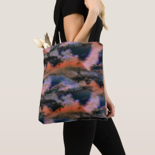Orangefarbene dunkle Wolken Textur drizzed Offset Tasche