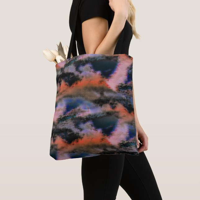 Orangefarbene dunkle Wolken Textur drizzed Offset Tasche (Von Nahem)