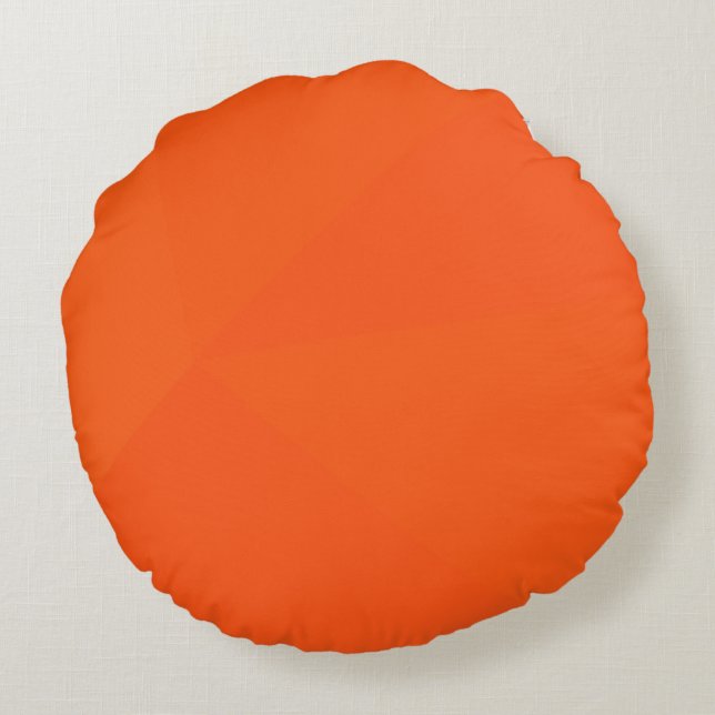 Orangefarbene, einfache, moderne, coole, trendige  rundes kissen (Rückseite)