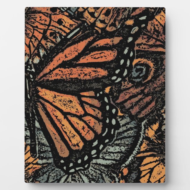 Orangefarbene Fantasie abstrakte Kunst Fotoplatte (Vorderseite)