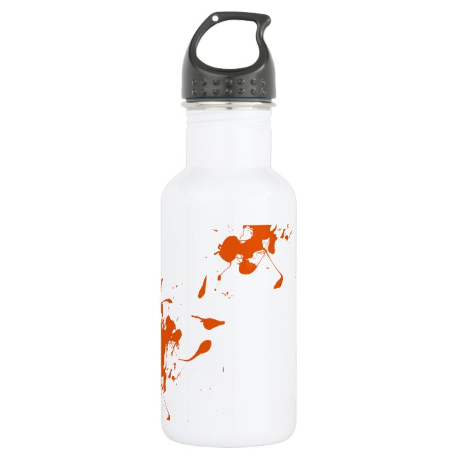 Orangefarbene Farbspritze Edelstahlflasche (Vorderseite)