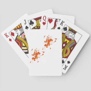 Orangefarbene Farbspritze Spielkarten