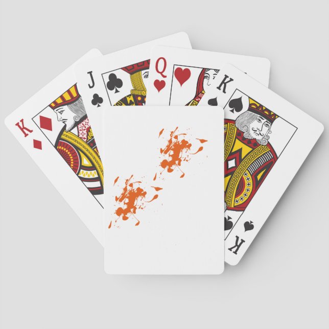 Orangefarbene Farbspritze Spielkarten (Rückseite)