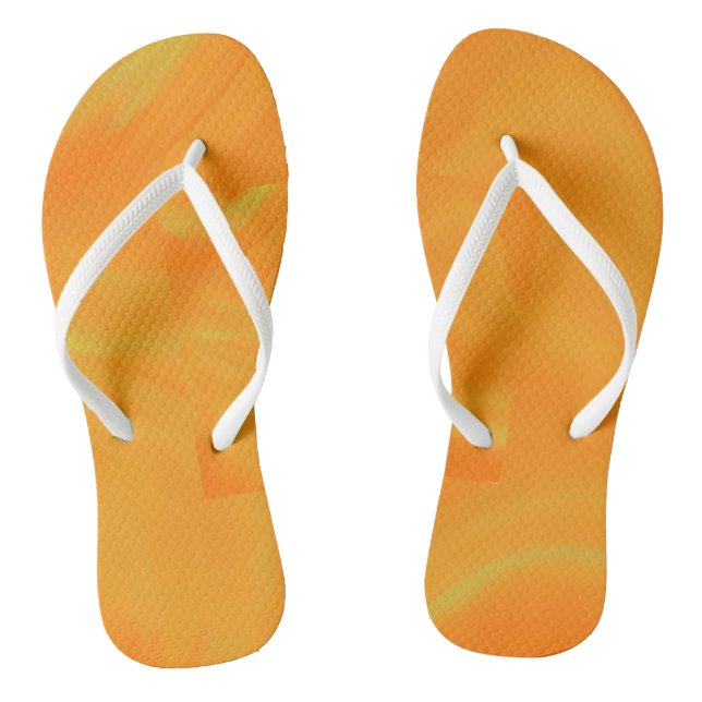 Orangefarbene Flip Flops (Fußbett)