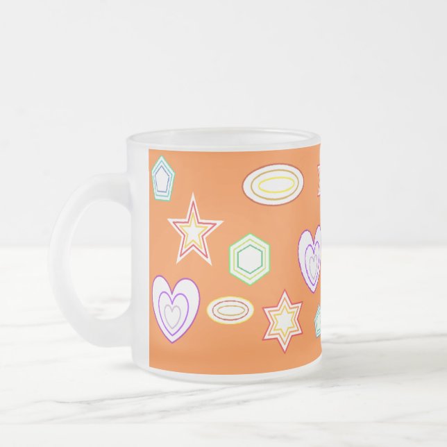 Orangefarbene Form-Tasse Mattglastasse (Links)