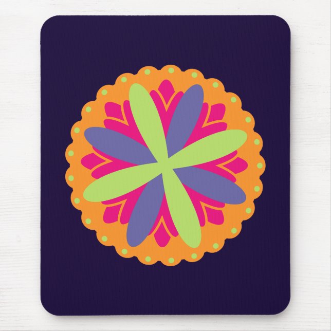 Orangefarbene Formen Mousepad (Vorne)