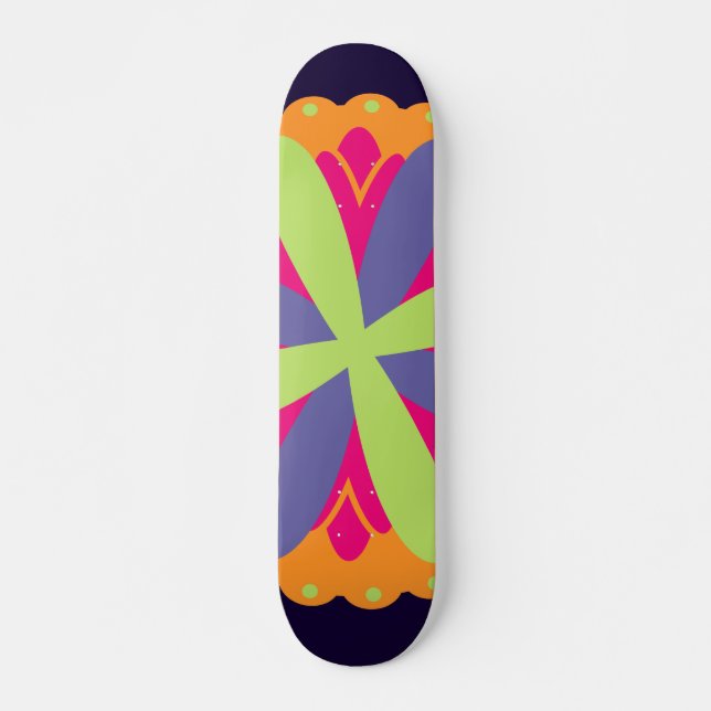 Orangefarbene Formen Skateboard (Vorne)