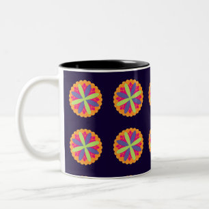 Orangefarbene Formen Zweifarbige Tasse