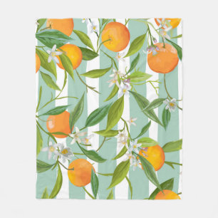 Orangefarbene Früchte: Nahtlos Vintag. Fleecedecke