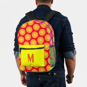 Orangefarbene Fruchtscheiben in Neonfarben, kunden Bedruckter Rucksack