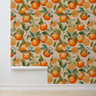 Orangefarbene Frühlingsblüten Tapete