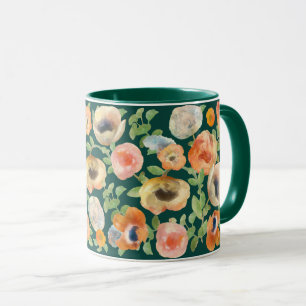 Orangefarbene Frühlingsblüten Tasse