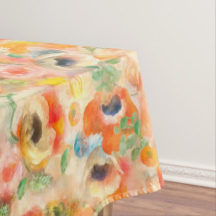Orangefarbene Frühlingsblüten Tischdecke