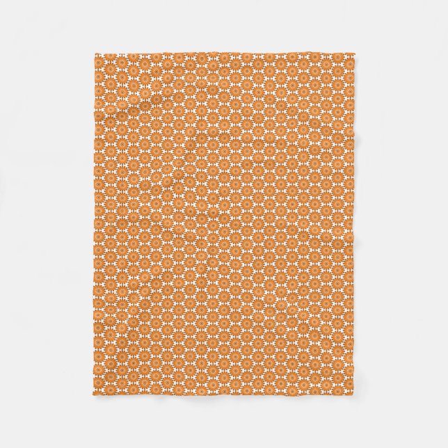 Orangefarbene Gänse im 70er-Stil Fleecedecke (Vorderseite)