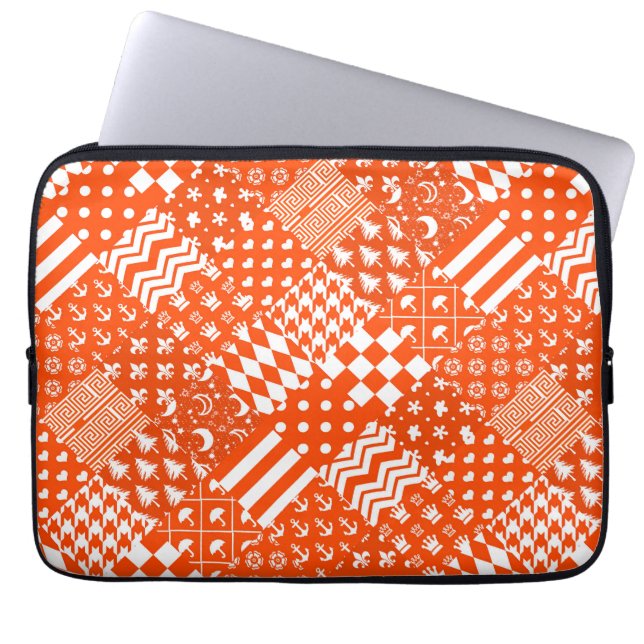 Orangefarbene, gelbe Muster - Design Laptopschutzhülle (Vorderseite)