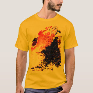 Orangefarbene, gelbe Pinselpinsel, Farbstiche Desi T-Shirt