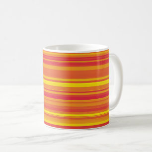 Orangefarbene, gelbe Streifen Kaffeetasse