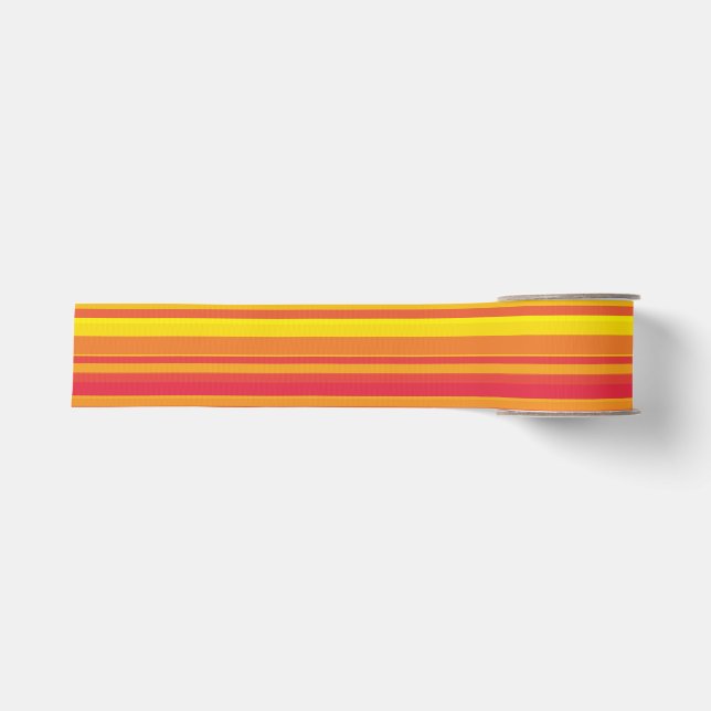 Orangefarbene, gelbe Streifen Ripsband (Vorderseite)