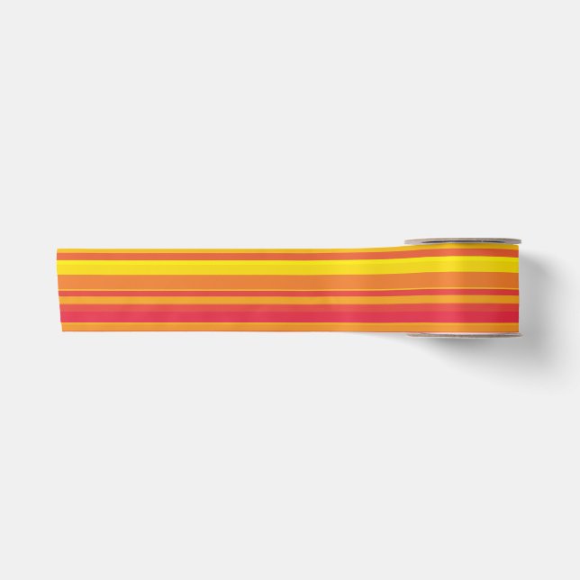 Orangefarbene, gelbe Streifen Satinband (Vorderseite)